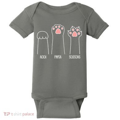 Funny Rock Paper Scissors Cat Paws Baby Bodysuit