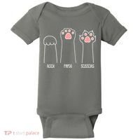 Funny Rock Paper Scissors Cat Paws Baby Bodysuit thumb 0