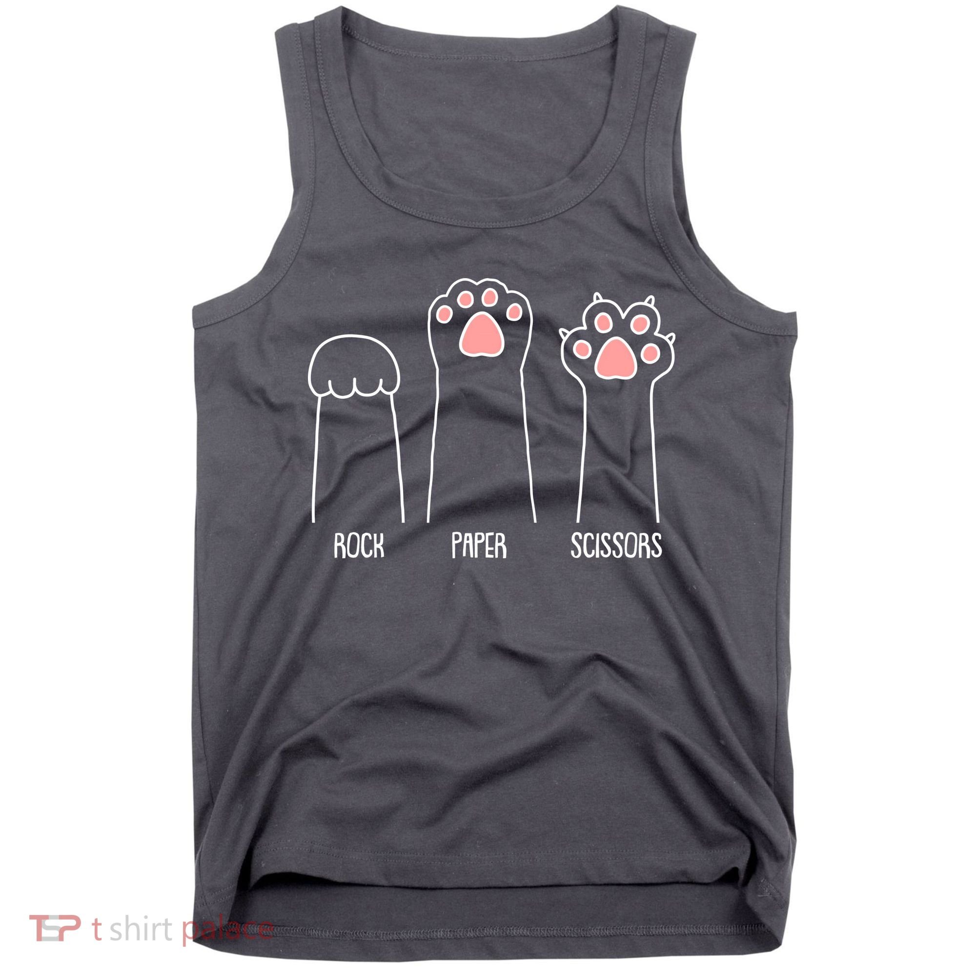 Funny Rock Paper Scissors Cat Paws Tank Top