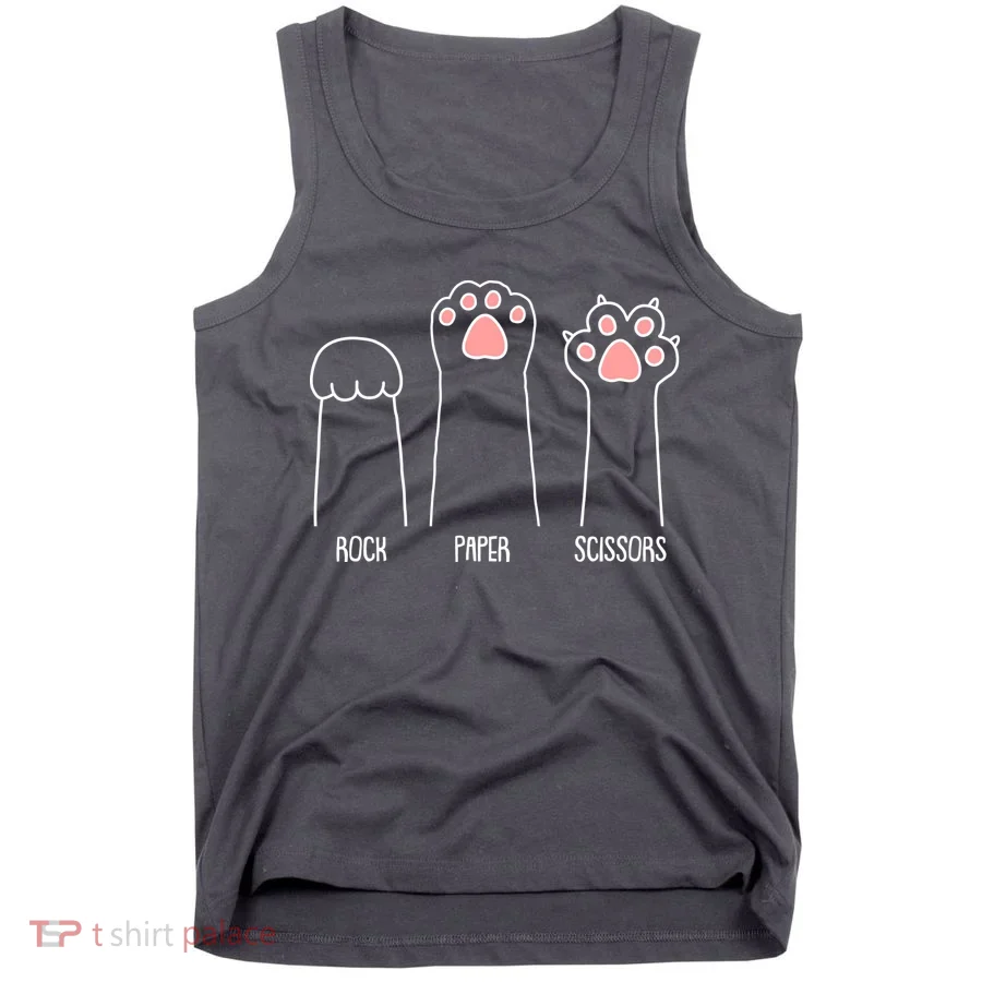 Funny Rock Paper Scissors Cat Paws Tank Top