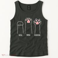 Funny Rock Paper Scissors Cat Paws Tank Top thumb 2
