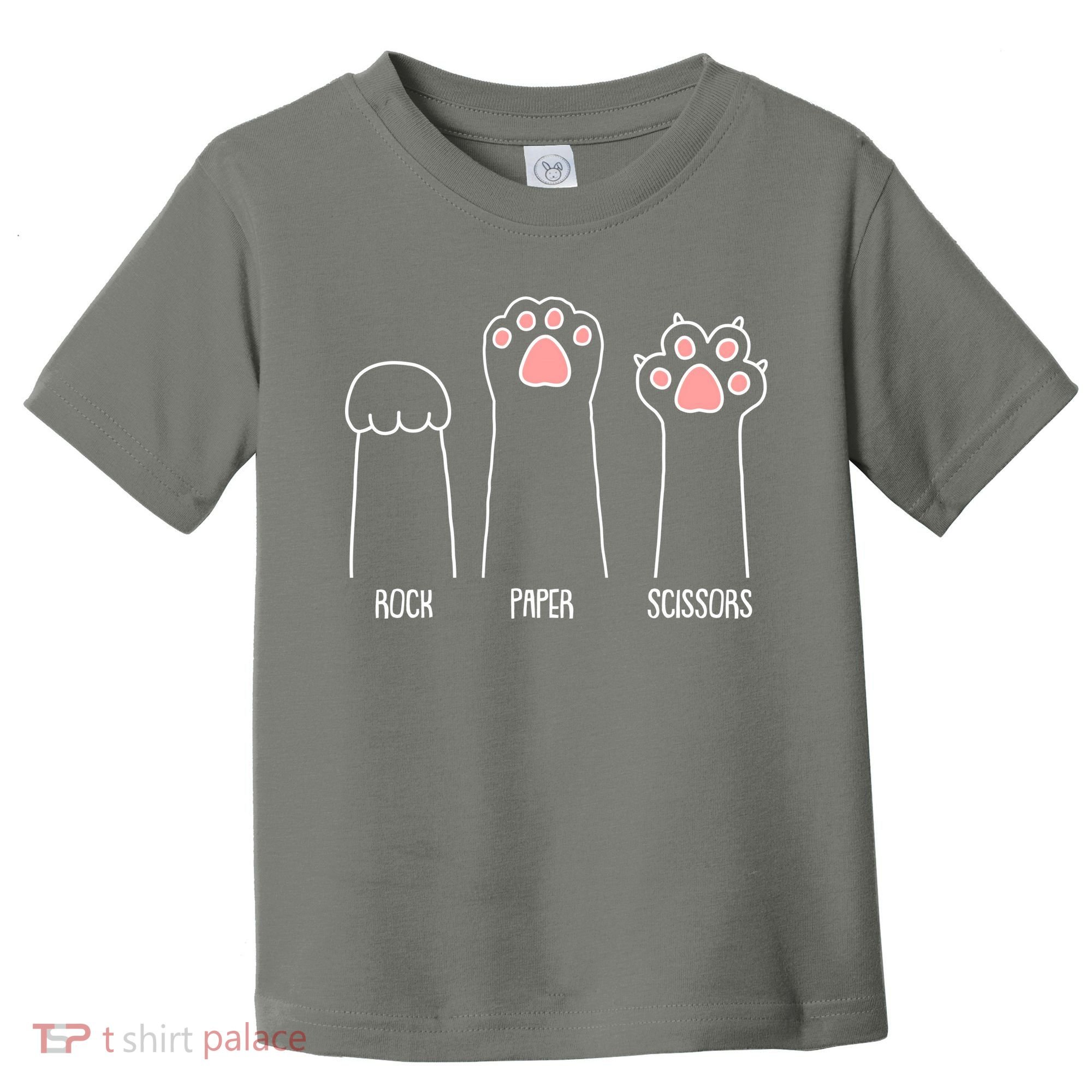 Funny Rock Paper Scissors Cat Paws Toddler T-Shirt