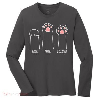 Funny Rock Paper Scissors Cat Paws Women's Long Sleeve Shirt