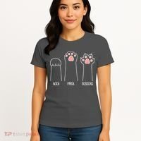 Funny Rock Paper Scissors Cat Paws Women's T-Shirt thumb 4