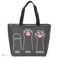 Funny Rock Paper Scissors Cat Paws Tote Bag thumb 0