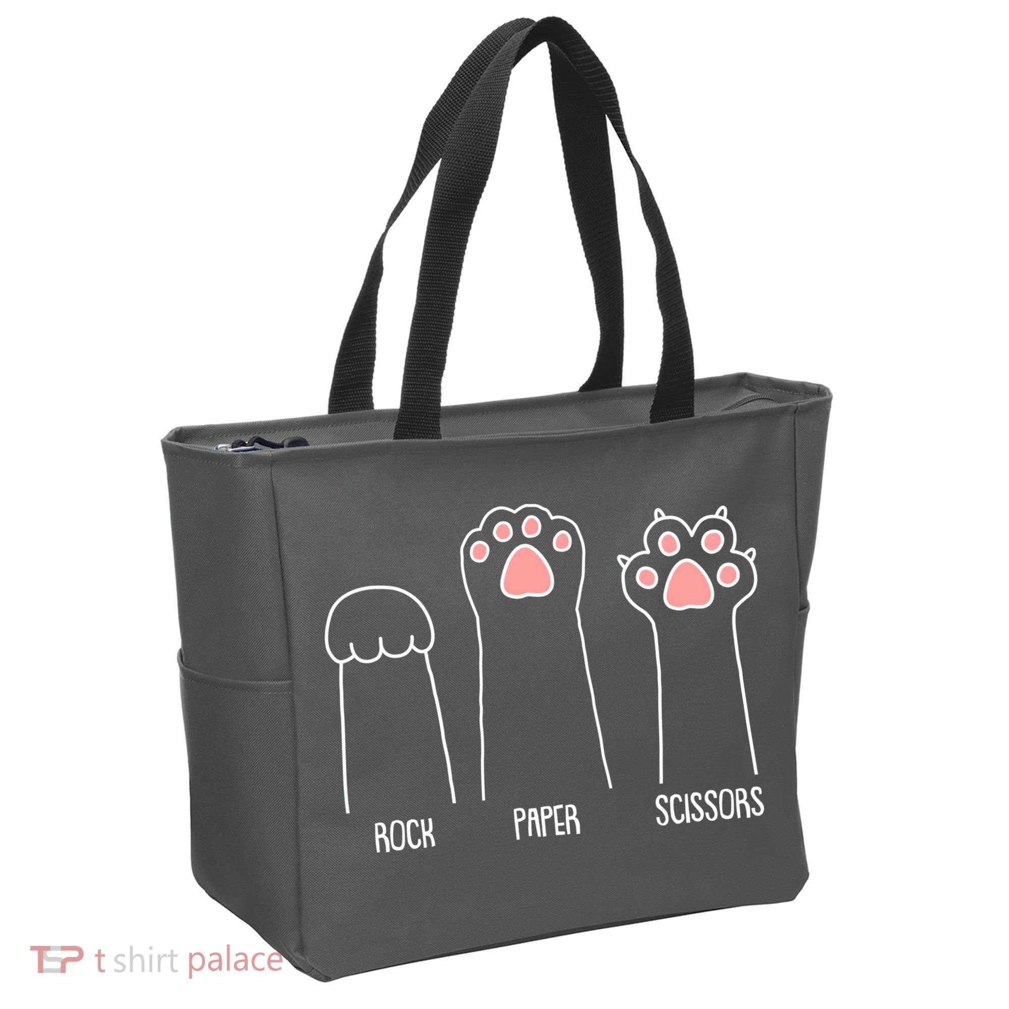 Funny Rock Paper Scissors Cat Paws Tote Bag