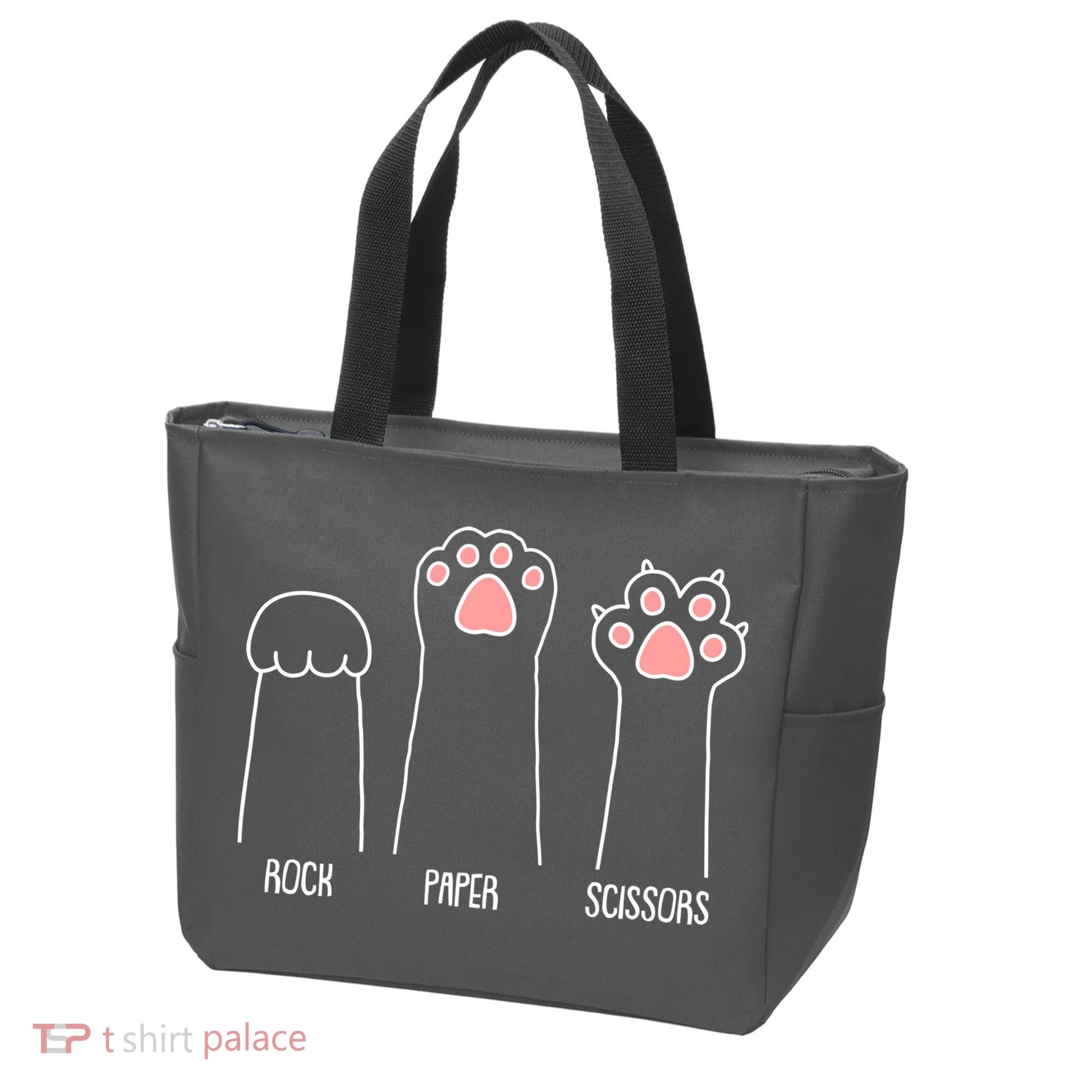 Funny Rock Paper Scissors Cat Paws Tote Bag