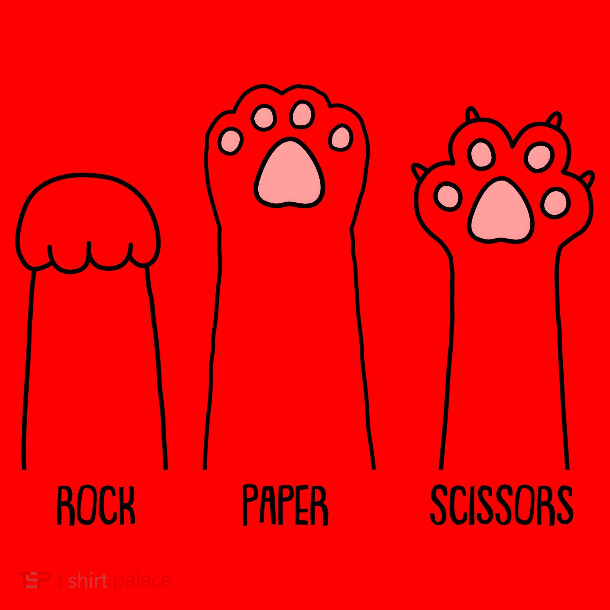 Funny Rock Paper Scissors Cat Paws Santa Hat