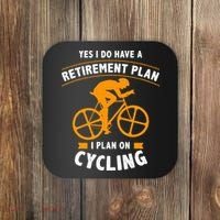Funny Retirement Plan Cycling Bike Lover Gift Coaster thumb 0