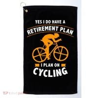 Funny Retirement Plan Cycling Bike Lover Gift Golf Towel thumb 0