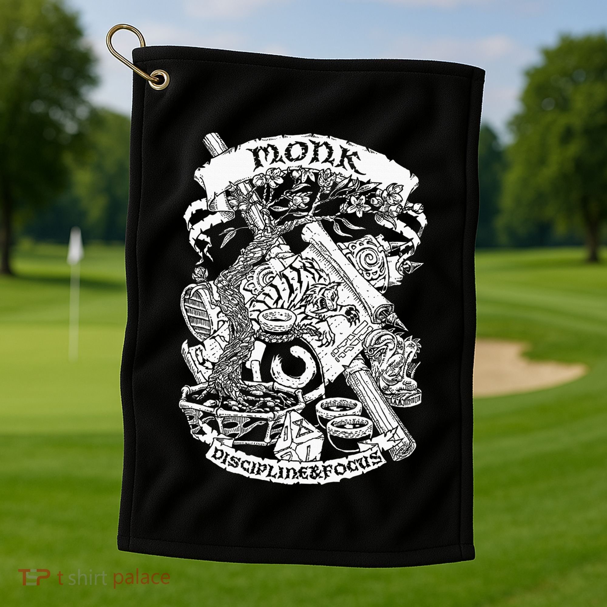 Fantasy Role Playing Game Monk Golf Towel