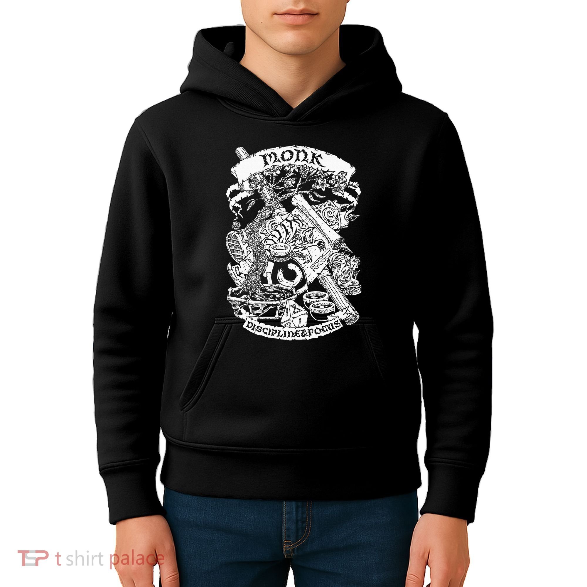 Fantasy Role Playing Game Monk Kids Hoodie