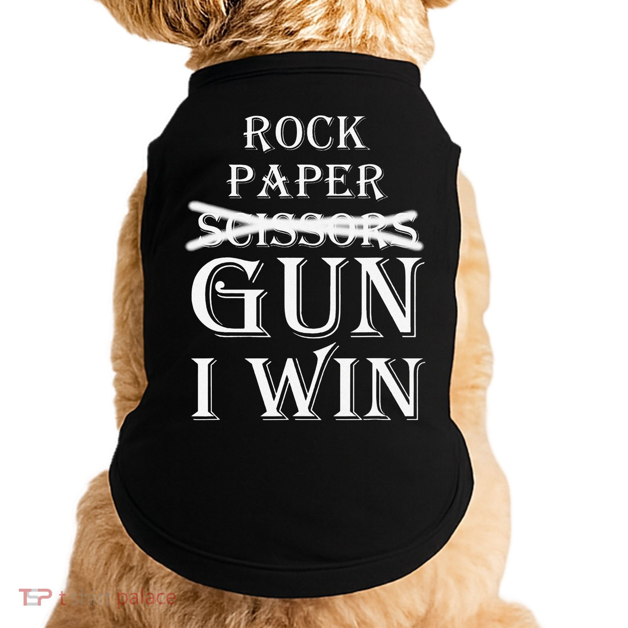 Funny Rock Paper Gun I Win Doggie Tank
