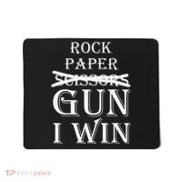 Funny Rock Paper Gun I Win Mousepad thumb 0