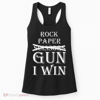 Funny Rock Paper Gun I Win Women's Tank Top