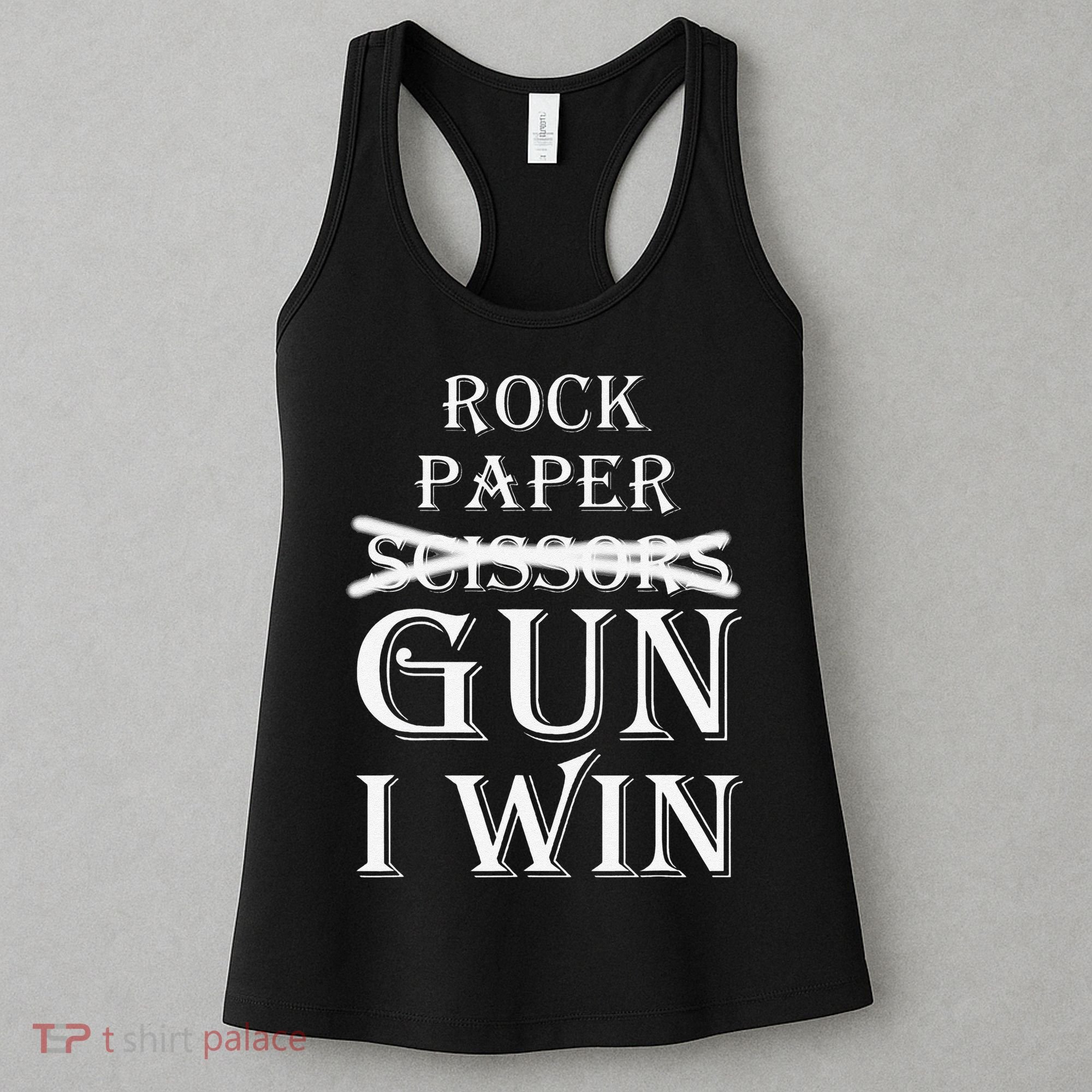 Funny Rock Paper Gun I Win Women's Tank Top