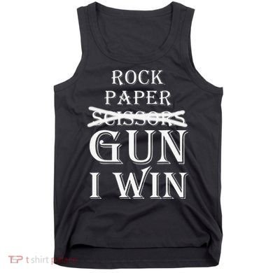Funny Rock Paper Gun I Win Tank Top