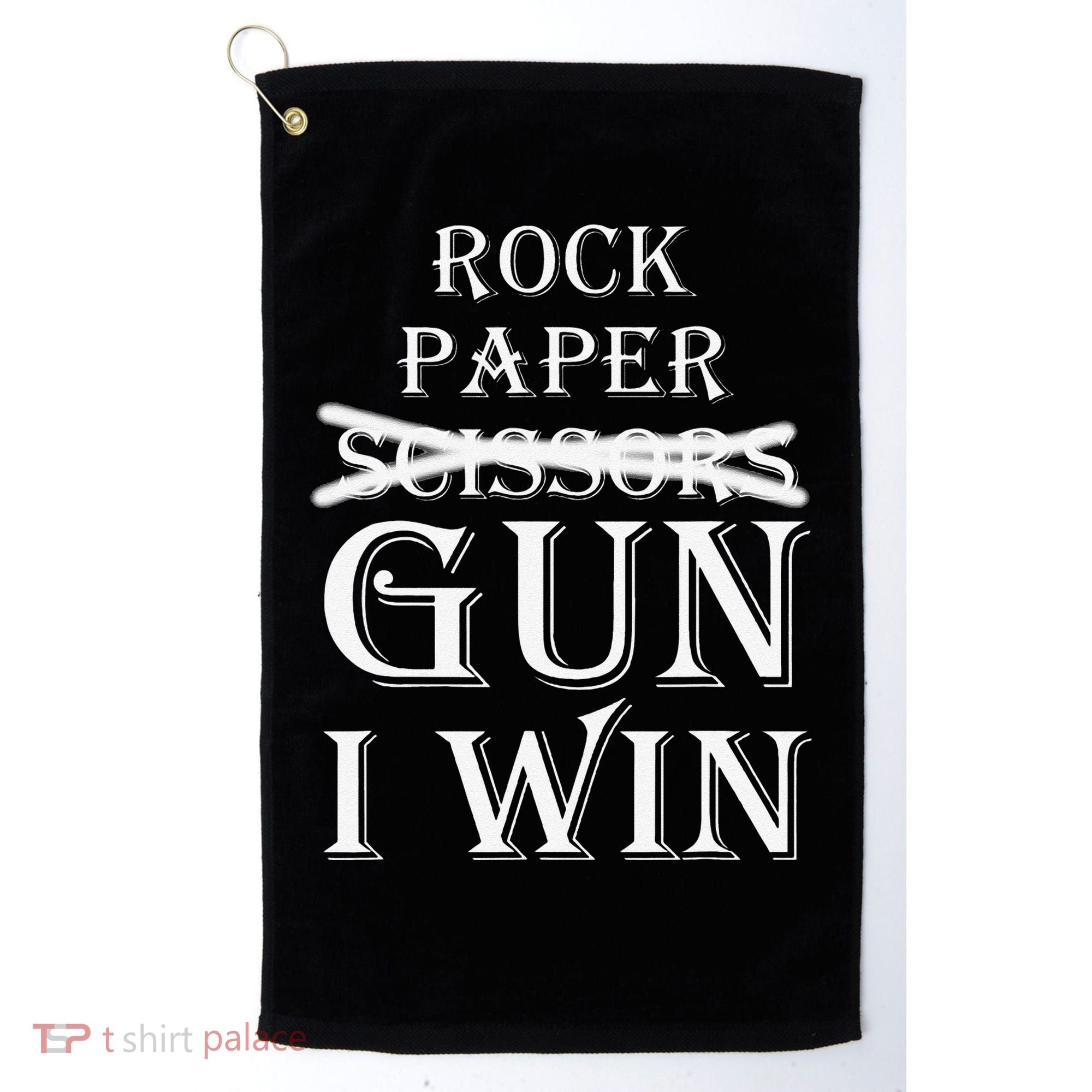 Funny Rock Paper Gun I Win Golf Towel