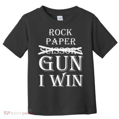 Funny Rock Paper Gun I Win Toddler T-Shirt