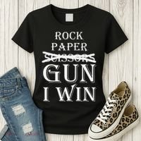 Funny Rock Paper Gun I Win Women's T-Shirt thumb 3