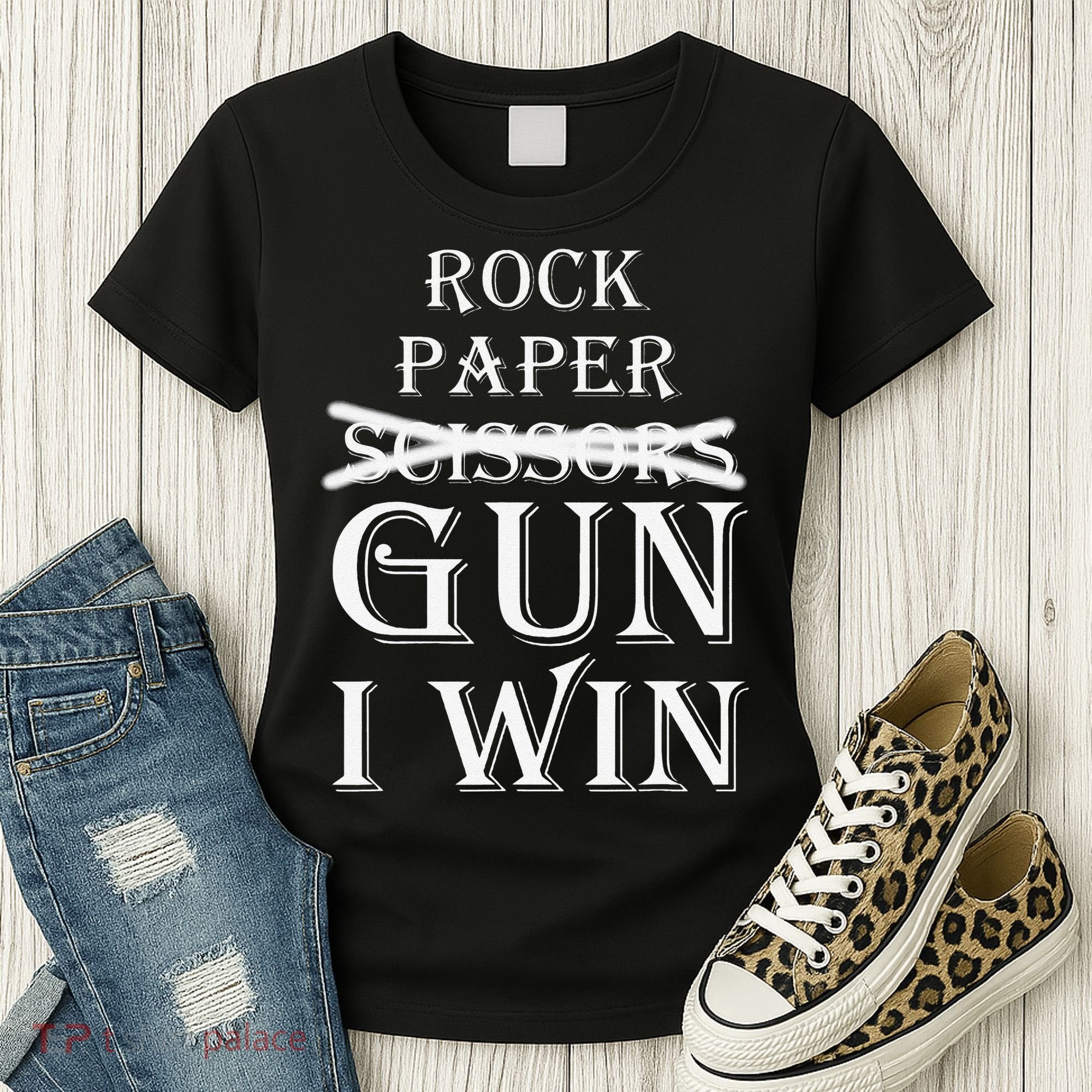 Funny Rock Paper Gun I Win Women's T-Shirt