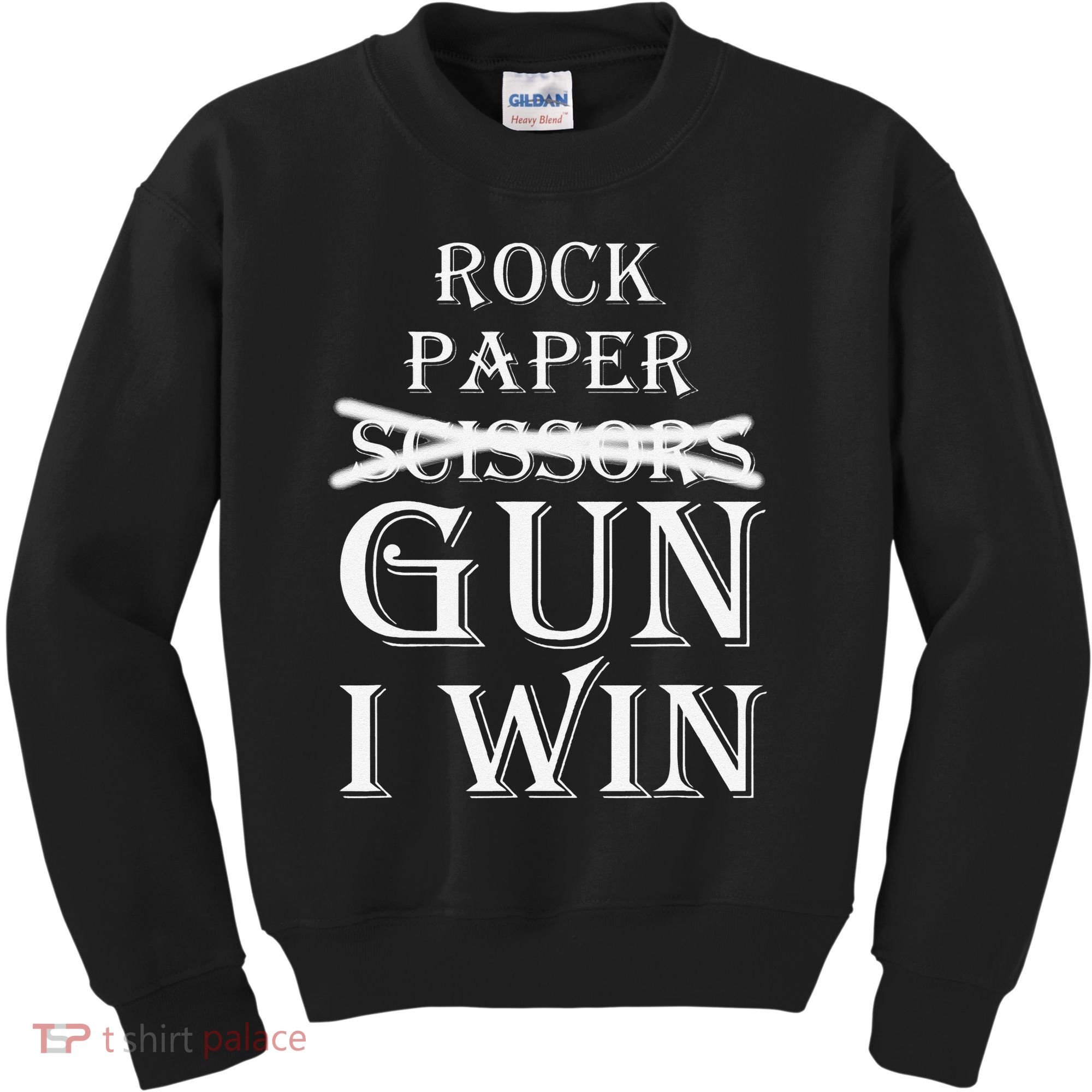 Funny Rock Paper Gun I Win Kids Sweatshirt