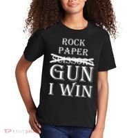Funny Rock Paper Gun I Win Kids T-Shirt thumb 2