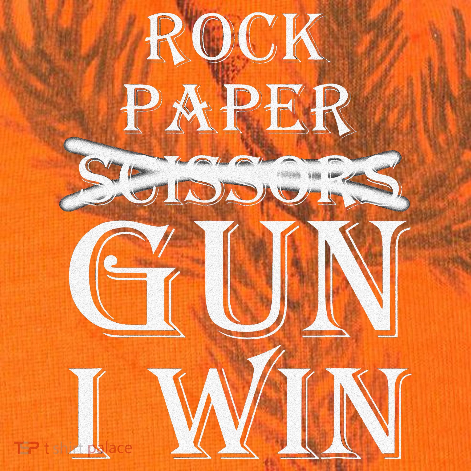 Funny Rock Paper Gun I Win Kati Licensed 12" Camo Cuffed Beanie