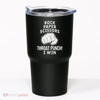 Funny Rock Paper Scissors Throat Punch I Win Tumbler thumb 0
