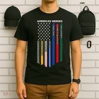 First Responders Police Military Firefighter Nurse BACK T-Shirt thumb 6