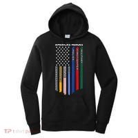 First Responders Police Military Firefighter Nurse BACK Women's Hoodie thumb 0
