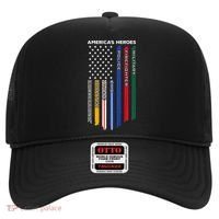 First Responders Police Military Firefighter Nurse BACK Hat thumb 0