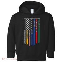 First Responders Police Military Firefighter Nurse BACK Toddler Hoodie thumb 0