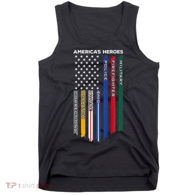 First Responders Police Military Firefighter Nurse BACK Tank Top