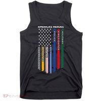 First Responders Police Military Firefighter Nurse BACK Tank Top thumb 0