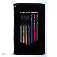 First Responders Police Military Firefighter Nurse BACK Golf Towel thumb 0