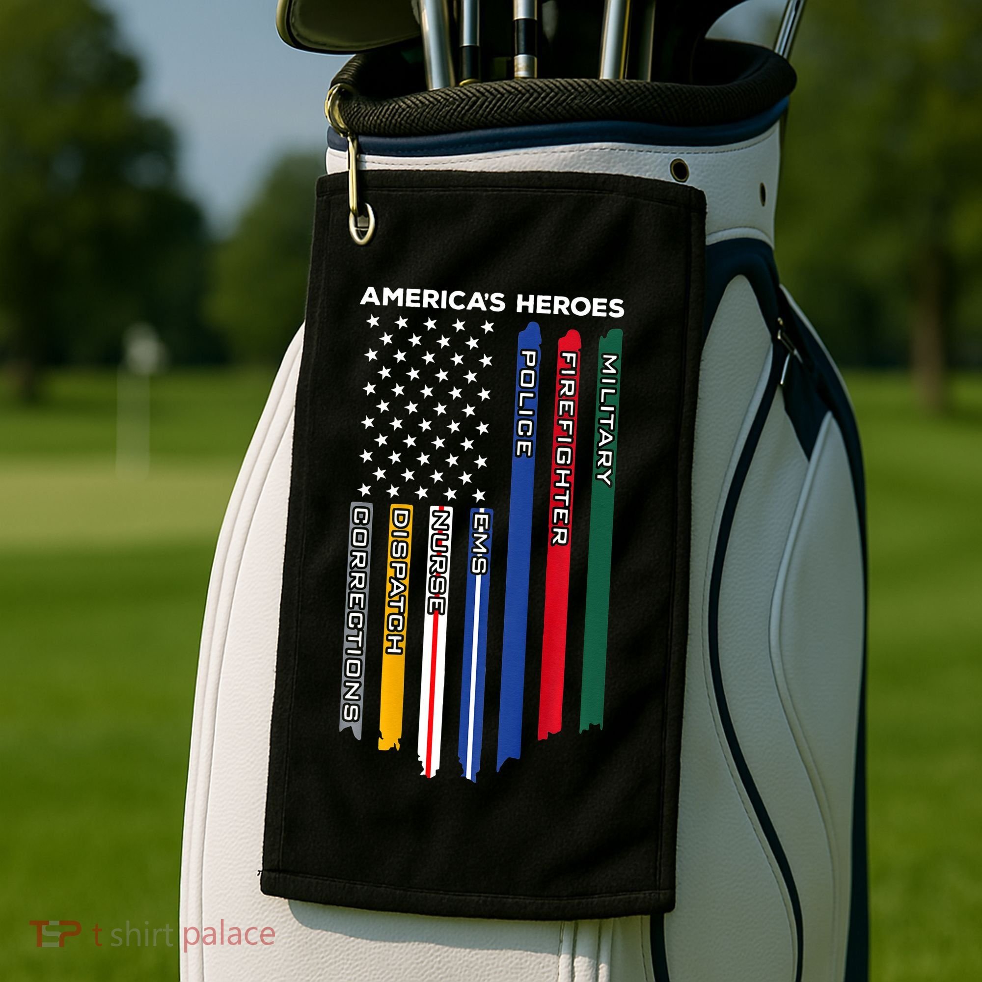 First Responders Police Military Firefighter Nurse BACK Golf Towel