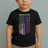 First Responders Police Military Firefighter Nurse BACK Toddler T-Shirt thumb 2