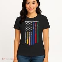 First Responders Police Military Firefighter Nurse BACK Women's T-Shirt thumb 4