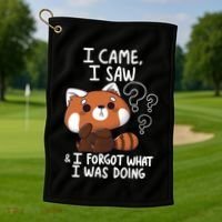 Forgetful Red Panda Golf Towel thumb 1