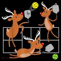 Funny Reindeer Playing Pickleball Christmas Sports Player Gift Coffee Mug thumb 5