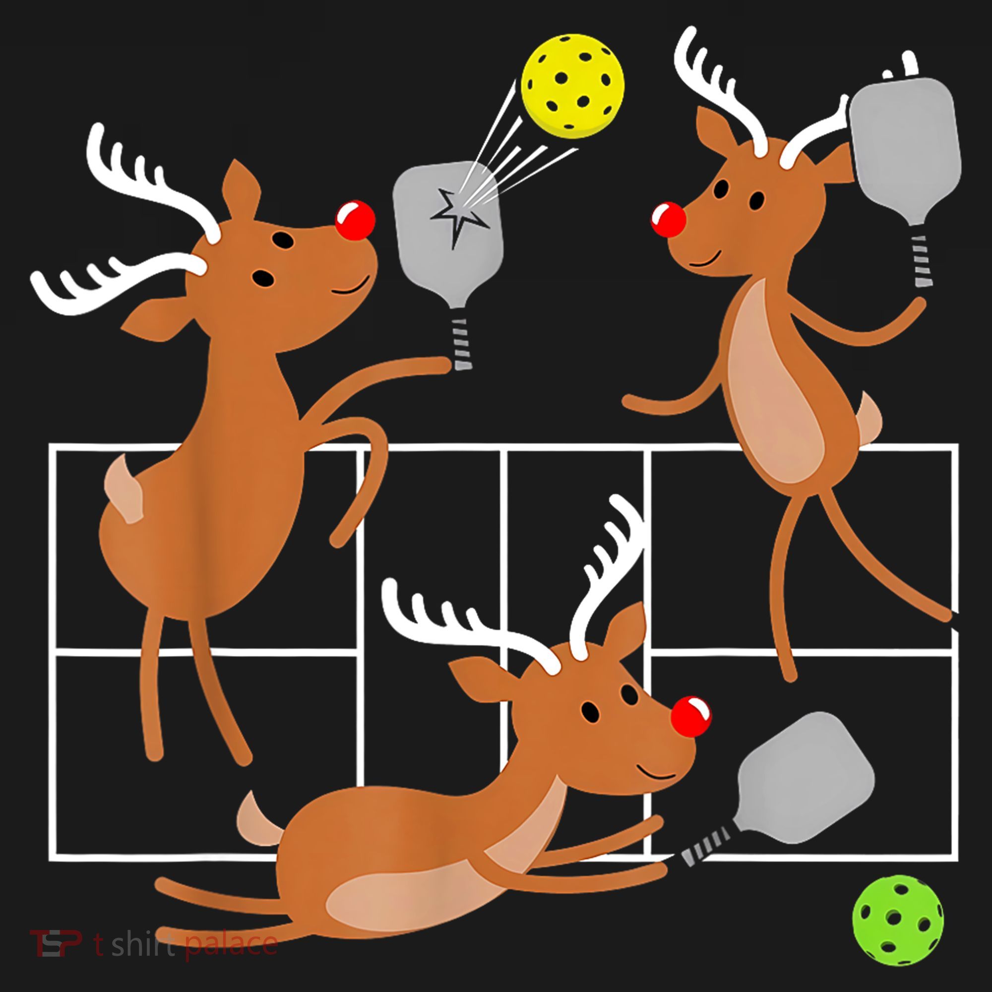 Funny Reindeer Playing Pickleball Christmas Sports Player Gift Women's Hoodie