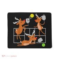 Funny Reindeer Playing Pickleball Christmas Sports Player Gift Mousepad thumb 0