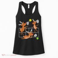 Funny Reindeer Playing Pickleball Christmas Sports Player Gift Women's Tank Top thumb 0