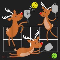 Funny Reindeer Playing Pickleball Christmas Sports Player Gift Hat thumb 2