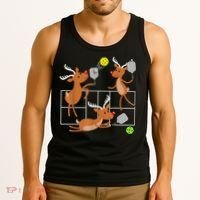 Funny Reindeer Playing Pickleball Christmas Sports Player Gift Tank Top thumb 3