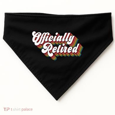 Funny Retro Retired Retirement Gift USA-Made Doggie Bandana