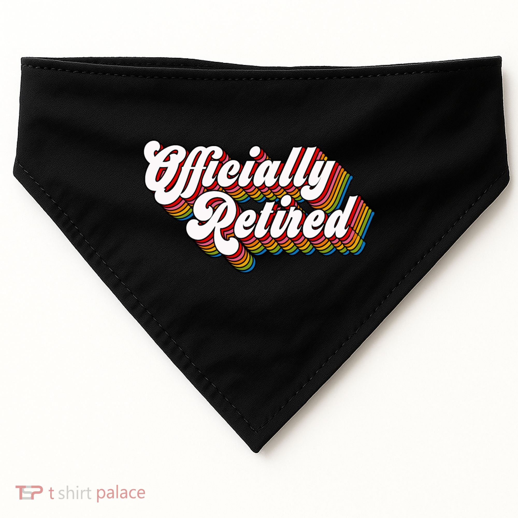 Funny Retro Retired Retirement Gift USA-Made Doggie Bandana