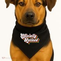 Funny Retro Retired Retirement Gift USA-Made Doggie Bandana thumb 1