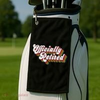Funny Retro Retired Retirement Gift Golf Towel thumb 2
